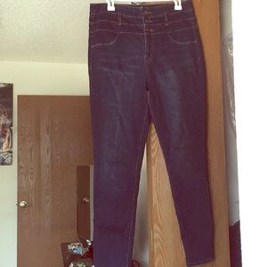 Dark Blue High Rise Skinny Jeans